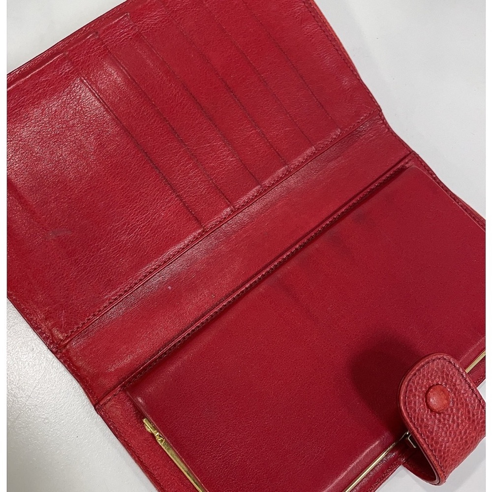 Chanel Red Caviar Leather Kiss-lock Wallet & COA - Picture 14 of 16